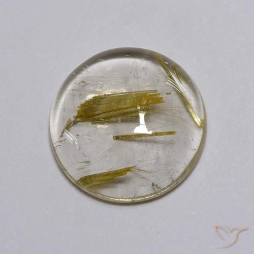 3.54ct Natural Light Yellow Rutile Quartz, Round, Transparent