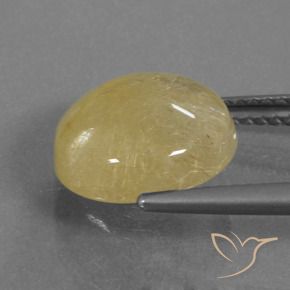 Rutile Quartz Gemstone in 11 mm (calibrated) Size for Sale, Rutile Quartz Stone in Light Dijon Yellow Color