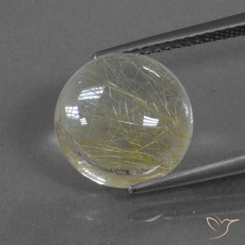 4.89ct Natural Very Light Golden-Brown Rutile Quartz, Round, Transparent, Photo A