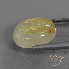 Rutile Quartz Gemstone in 11 mm (calibrated) Size for Sale, Rutile Quartz Stone in Earthy Yellow Color