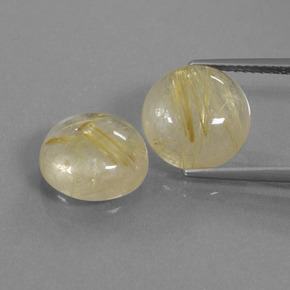 Tuscany Yellow Rutile Quartz Gem - 4.7ct Round Cabochon (ID: 443455)