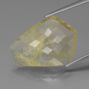 12.7ct Shield Checkboard Colorless Golden Rutile Quartz for sale thumb image of 12.7ct Shield Checkboard Colorless Golden Rutile Quartz (ID: 443464)