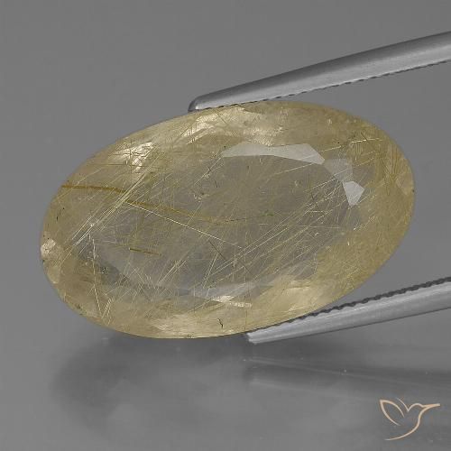 21.51 ct Oval Cut Rutile Quartz, 24.5 x 14.5 mm From India, Photo A