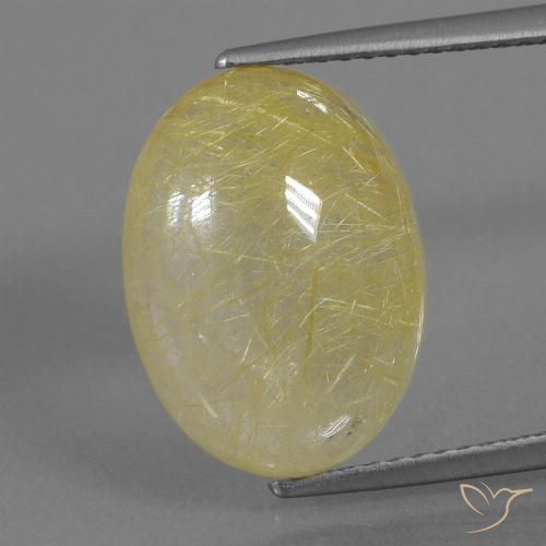 8.12ct Natural Warm Yellow Rutile Quartz, Oval, Translucent