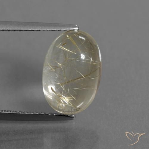 5.41 ct Oval Rutile Quartz, 13 x 9 mm From India, Photo A