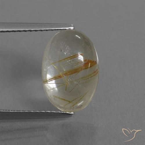 4.92 ct Oval Rutile Quartz, 13.1 x 9.1 mm From India, Photo A