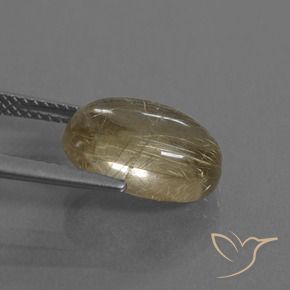 Rutile Quartz Gemstone in 13 x 9 mm (calibrated) Size for Sale, Rutile Quartz Stone in Very Light Golden-Brown Color