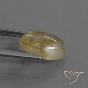 Rutile Quartz Gemstone in 13 x 9 mm (calibrated) Size for Sale, Rutile Quartz Stone in Very Light Golden-Brown Color