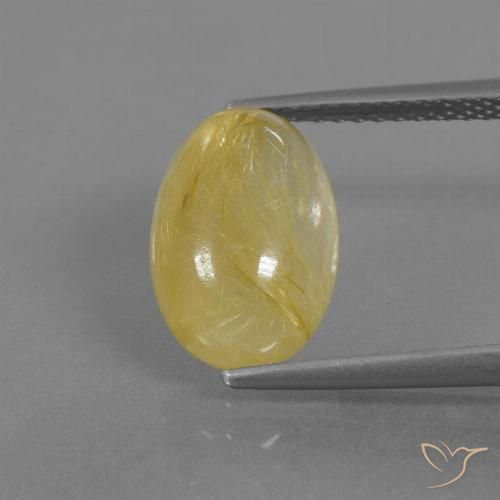 3.53ct Natural Pale Yellow Rutile Quartz, Oval, Transparent