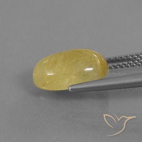 Rutile Quartz Gemstone in 12 x 8 mm (calibrated) Size for Sale, Rutile Quartz Stone in Pale Yellow Color