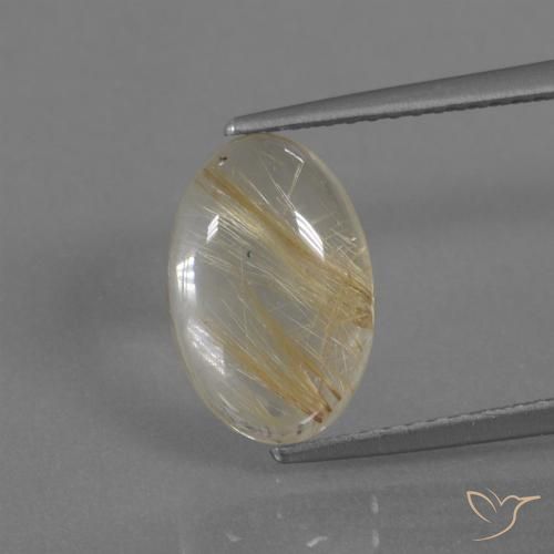 3.25ct Natural Light Yellow Rutile Quartz, Oval, Transparent