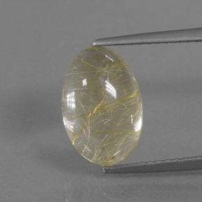 hellgelb Rutilquarz Edelstein - 4.2ct Oval Cabochon (ID: 446590)