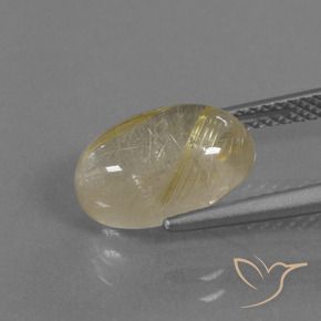 Rutile Quartz Gemstone in 12 x 8 mm (calibrated) Size for Sale, Rutile Quartz Stone in Tuscany Yellow Color