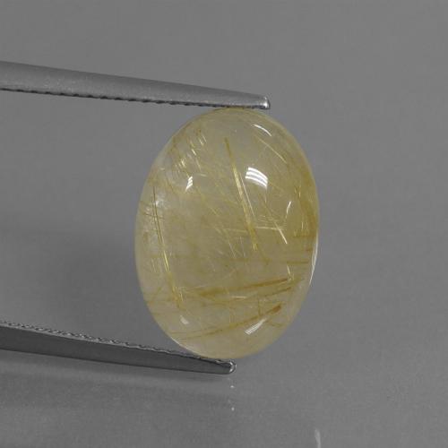 Tuscany Yellow Рутиловый Кварц Камень - 7.8ct Овал Кабошон (ID: 446607)