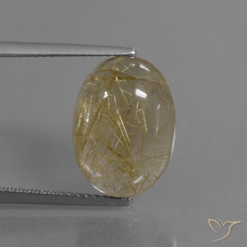 7.75ct Natural Earthy Yellow Rutile Quartz, Oval, Transparent