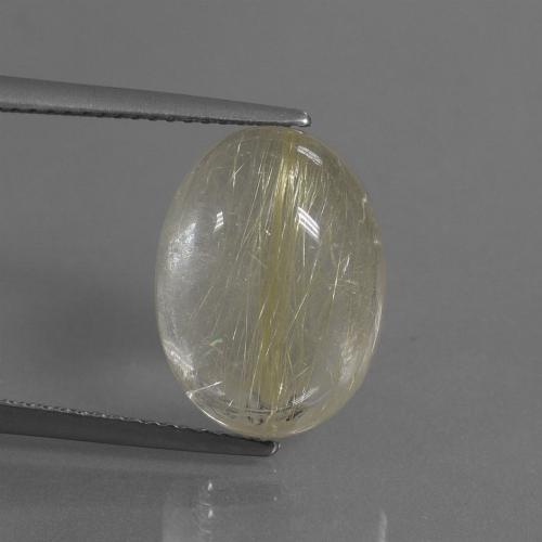 Earthy Yellow Рутиловый Кварц Камень - 8.8ct Овал Кабошон (ID: 446612)