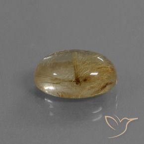 8.05 ct Golden Rutile Quartz Stone, Natural Rutile Quartz in Oval Cabochon Shape for Sale