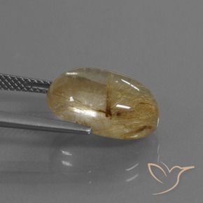 Rutile Quartz Gemstone in 14.8 x 10.8 mm Size for Sale, Rutile Quartz Stone in Very Light Golden-Brown Color
