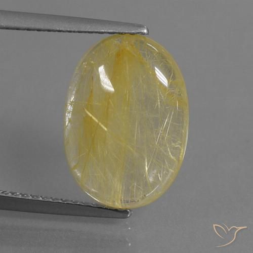 5.21ct Natural Bright Gold Rutile Quartz, Oval, Transparent