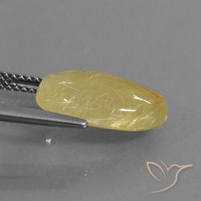 Rutile Quartz Gemstone in 14.3 x 10.3 mm Size for Sale, Rutile Quartz Stone in Bright Gold Color