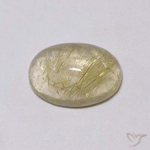 4.97ct Natural Light Yellow Rutile Quartz, Oval, Transparent