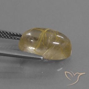Rutile Quartz Gemstone in 13 x 9 mm (calibrated) Size for Sale, Rutile Quartz Stone in Very Light Golden-Brown Color