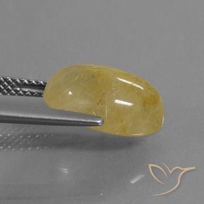 Rutile Quartz Gemstone in 13 x 9 mm (calibrated) Size for Sale, Rutile Quartz Stone in Bright Gold Color
