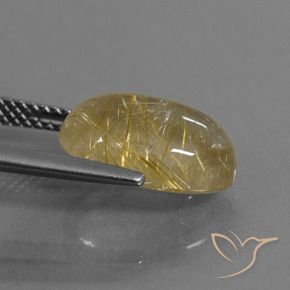 Rutile Quartz Gemstone in 13 x 9 mm (calibrated) Size for Sale, Rutile Quartz Stone in Very Light Golden-Brown Color