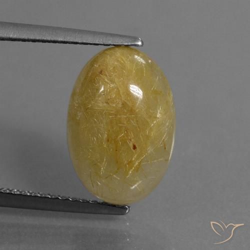 4.56ct Natural Golden-Yellow Rutile Quartz, Oval, Translucent
