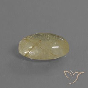 4.05 ct Golden Rutile Quartz Stone, Natural Rutile Quartz in Oval Cabochon Shape for Sale