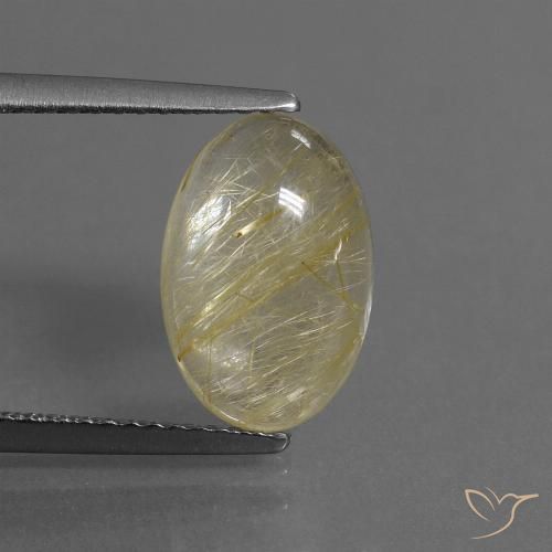 3.59ct Natural Light Yellow Rutile Quartz, Oval, Transparent