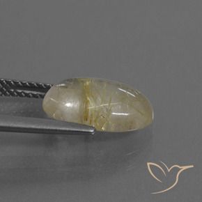 Rutile Quartz Gemstone in 12 x 8 mm (calibrated) Size for Sale, Rutile Quartz Stone in Very Light Golden-Brown Color
