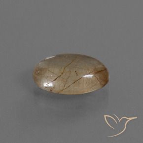 3.06 ct Brown Rutile Quartz Stone, Natural Rutile Quartz in Oval Cabochon Shape for Sale