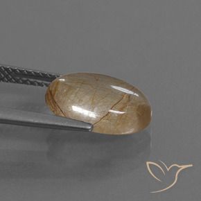 Rutile Quartz Gemstone in 12 x 8 mm (calibrated) Size for Sale, Rutile Quartz Stone in Very Light Tawny Brown Color