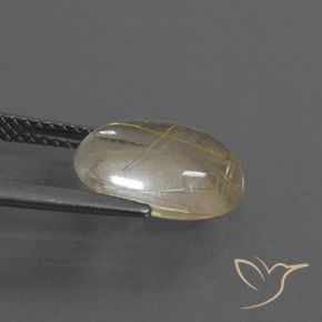 Rutile Quartz Gemstone in 12 x 8 mm (calibrated) Size for Sale, Rutile Quartz Stone in Very Light Golden-Brown Color