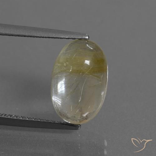 4.09ct Natural Light Yellow Rutile Quartz, Oval, Transparent