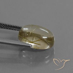 Rutile Quartz Gemstone in 12 x 8 mm (calibrated) Size for Sale, Rutile Quartz Stone in Very Light Golden-Brown Color