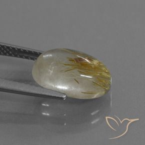 Rutile Quartz Gemstone in 12 x 8 mm (calibrated) Size for Sale, Rutile Quartz Stone in Very Light Golden-Brown Color