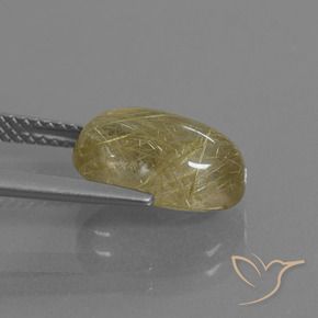 Rutile Quartz Gemstone in 12 x 8 mm (calibrated) Size for Sale, Rutile Quartz Stone in Tuscany Yellow Color