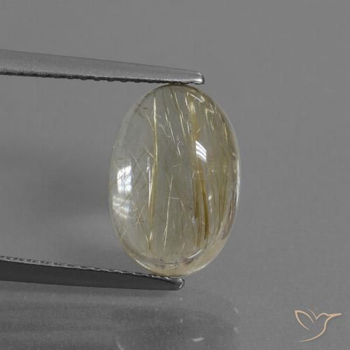 3.87 ct Oval Rutile Quartz, 12.3 x 8.4 mm From India, Photo A