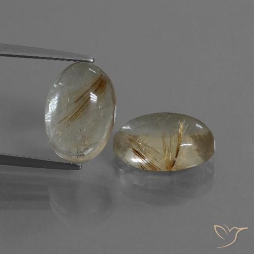 9.84 ct Oval Rutile Quartz, 13.1 x 9.1 mm From India, Photo A