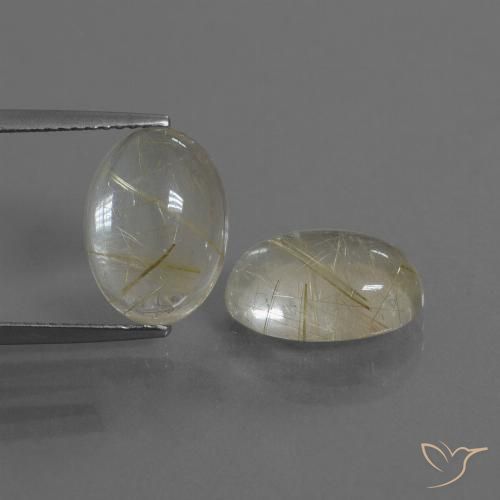 9.16ctw Natural Light Yellow Rutile Quartz, Oval, Transparent