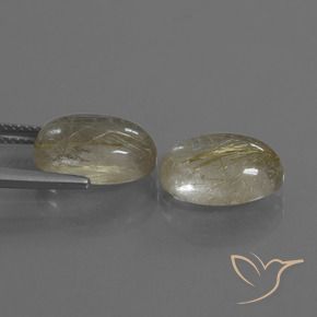 Rutile Quartz Gemstones in 13 x 9 mm (calibrated) Size for Sale, Rutile Quartz Stones in Tuscany Yellow Color