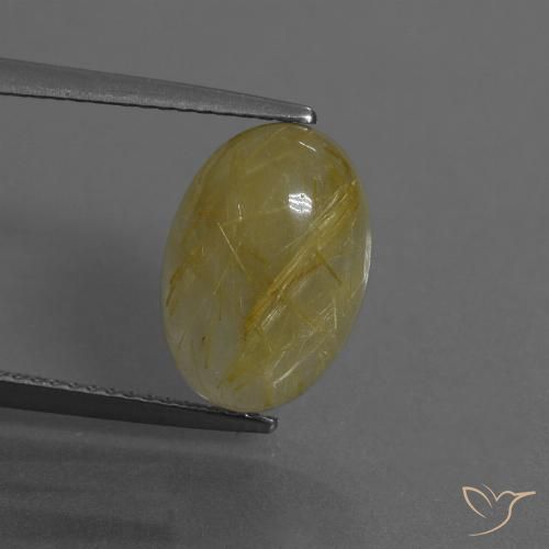 5.27ct Natural Medium Yellow Rutile Quartz, Oval, Translucent