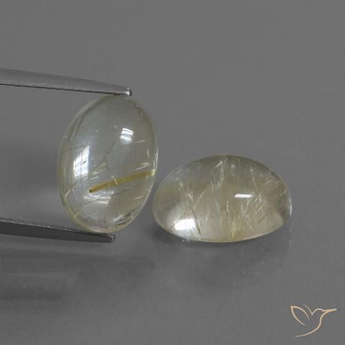 11.00ctw Natural Light Yellow Rutile Quartz, Oval, Transparent