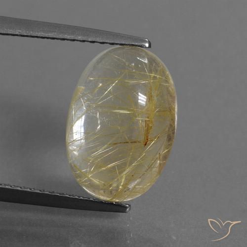 5.19ct Natural Very Light Golden-Brown Rutile Quartz, Oval, Transparent
