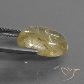 Rutile Quartz Gemstone in 13 x 9 mm (calibrated) Size for Sale, Rutile Quartz Stone in Very Light Golden-Brown Color