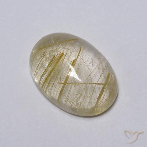 5.25ct Natural Very Light Golden-Brown Rutile Quartz, Oval, Transparent