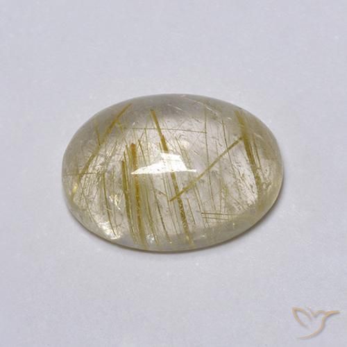 Rutile Quartz Gemstone in 13 x 9 mm (calibrated) Size for Sale, Rutile Quartz Stone in Very Light Golden-Brown Color