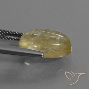 Rutile Quartz Gemstone in 13 x 9 mm (calibrated) Size for Sale, Rutile Quartz Stone in Very Light Golden-Brown Color